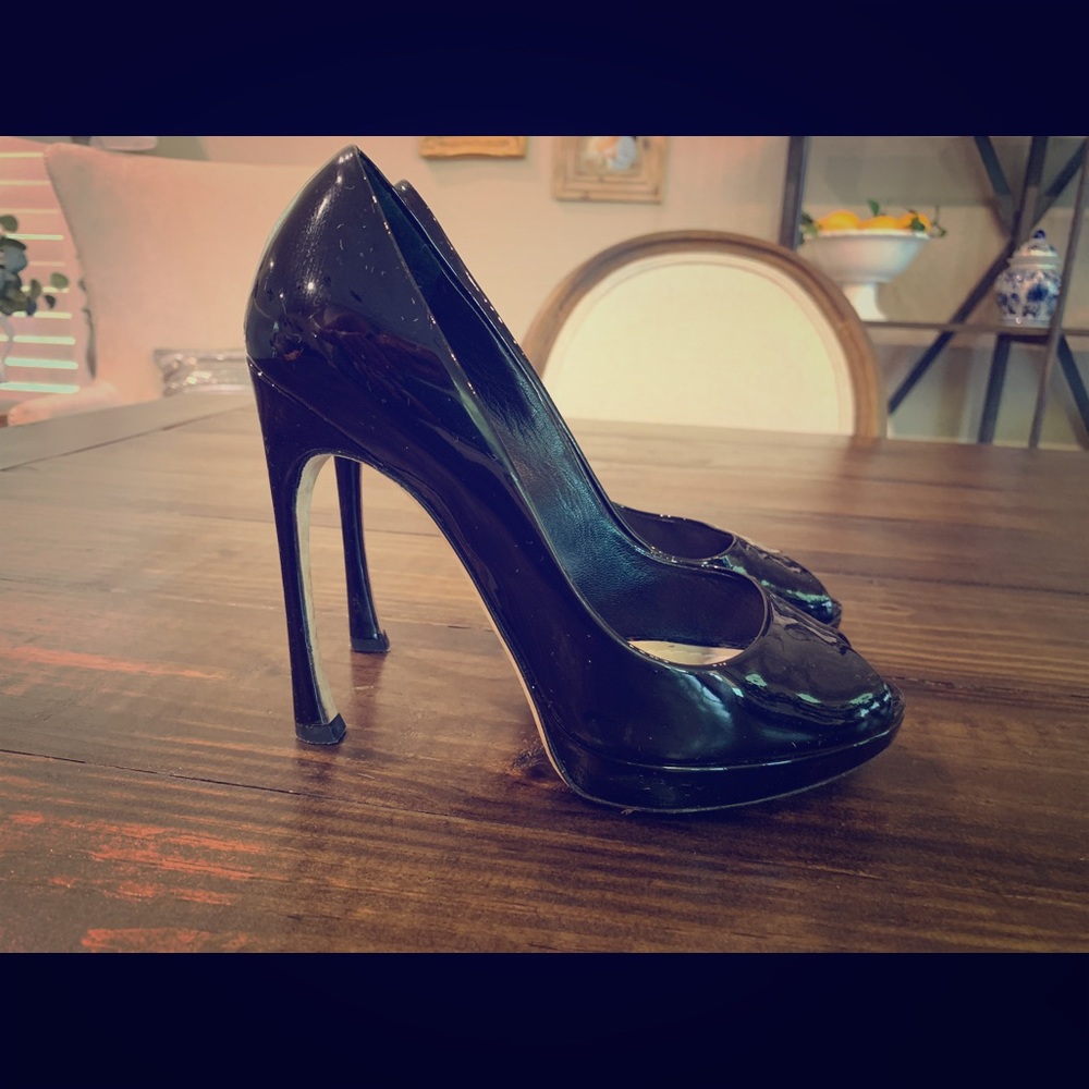 Christian Dior black patent pumps size 36